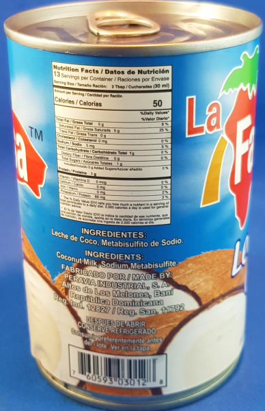 La Famosa Leche de Coco 444 ml